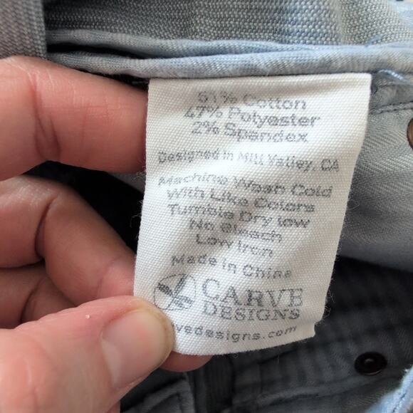 Carve Designs Corduroy Shorts Size 6 Blue Gray Cut Offs Fringe Cotton - Picture 5 of 7